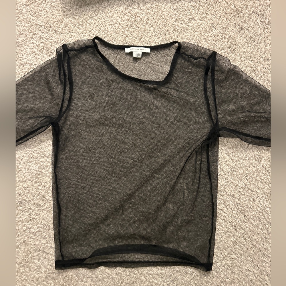 Shear Black Crop Top